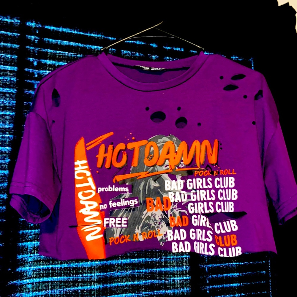 Purple Cropped T-shirt